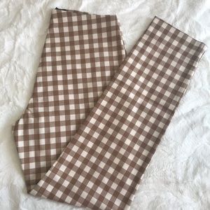 Zara Gingham brown white checked trouser
